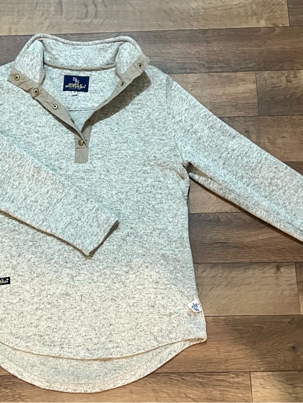 Simply Southern Stone Heather Snap Pullover